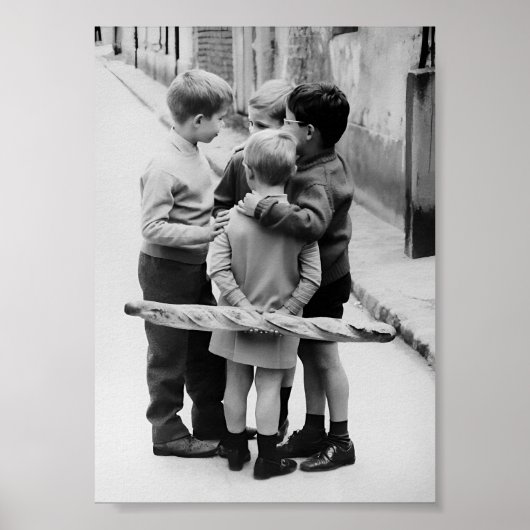 Little Boys Meeting, Zwart-wit  kunst Poster (Voorkant)