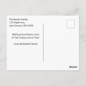 Little Boys Spelen Met Vuurwerk Vierde van Juli Briefkaart (Achterkant)