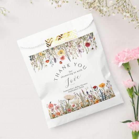Little Bright Wildflower Baby shower Bedankzakje (Gezegeld)