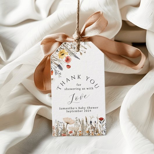 Little Bright Wildflower Baby shower Cadeaulabel