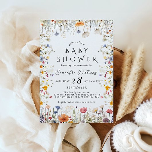 Little Bright Wildflower Baby shower Kaart
