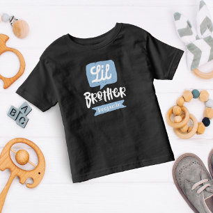 Little Brother Baby Notice Name & Monogram B Kinder Shirts