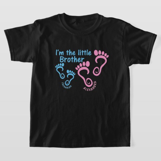 Little Brother Big Sister Footprints T-shirt (Laagn)