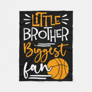 Little Brother Biggest Fan Bysketbyll Fleece Deken