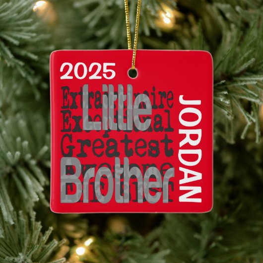 Little Brother Extraordinaire CUSTOM Keramisch Ornament (Boom)