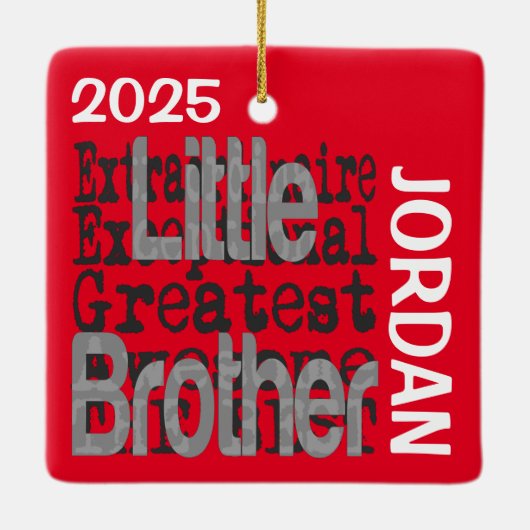 Little Brother Extraordinaire CUSTOM Keramisch Ornament (Achterkant)