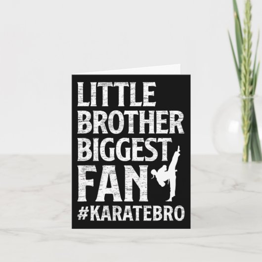 Little Brother Grootste Fan Karate Broer Trots Kar Kaart (Voorkant)