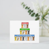 Little Brother Happy Birthday Schattige Cats Briefkaart (Staand voorkant)
