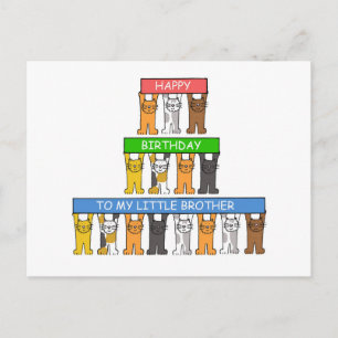Little Brother Happy Birthday Schattige Cats Briefkaart