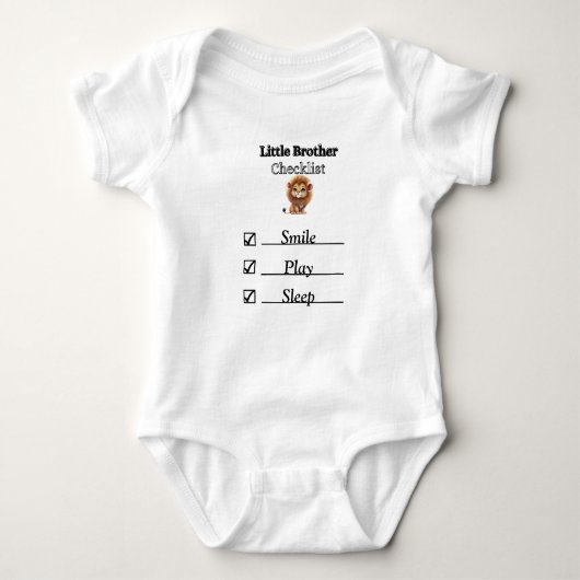 Little Brother Lion Checklist Bodysuit T-shirt (Voorkant)