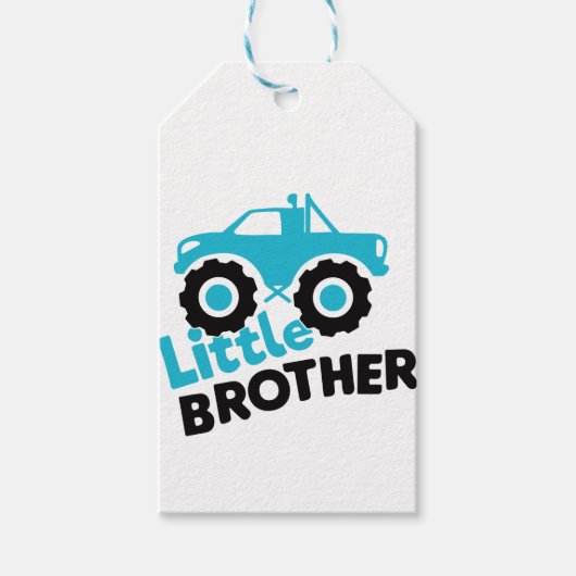 Little Brother Monster Truck Cadeaulabel (Voorkant)