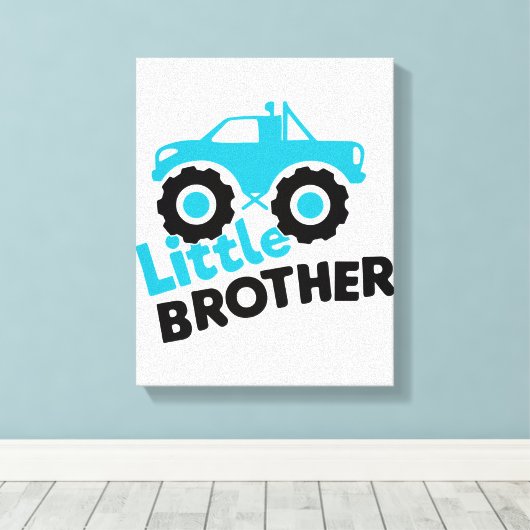 Little Brother Monster Truck Canvas Afdruk (Insitu (Houten vloer))