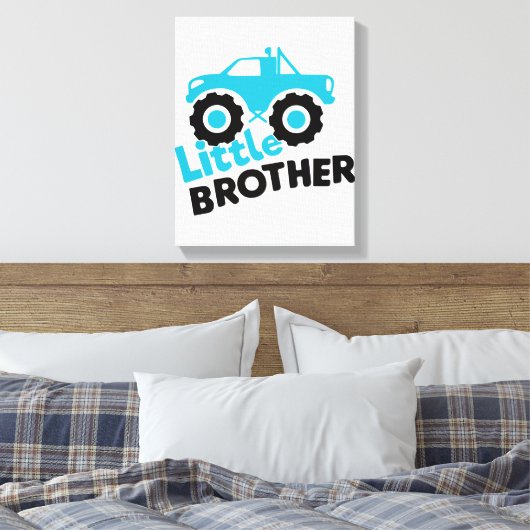 Little Brother Monster Truck Canvas Afdruk (Insitu (Slaapkamer))