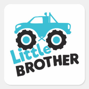 Little Brother Monster Truck Vierkante Sticker