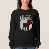 Little Brother Moose Red Plaid Buffalo Matching Fa Trui (Voorkant)