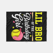 Little Brother Of The Birthday Girl Softll Player  Fleece Deken (Voorkant (Horizontaal))