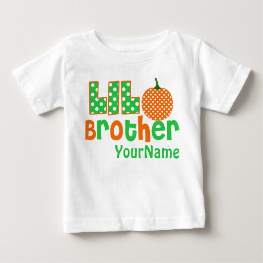 Little Brother Pumpkin gepersonaliseerd Shirt (Voorkant)