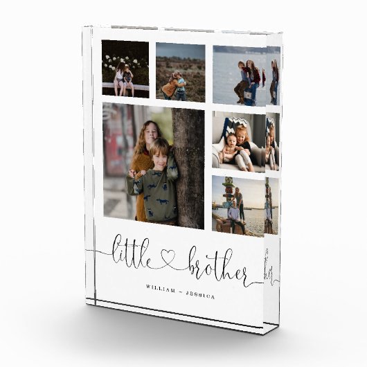 Little Brother Script Brother Gift Photo Collage Fotoblokken (Rechts)