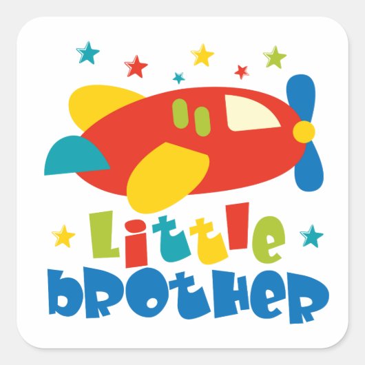 Little Brother Stars Plane Vierkante Sticker (Voorkant)