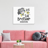 Little Brother Superhero Cat Custom Name Canvas Afdruk (Insitu (Woonkamer))
