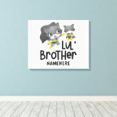 Little Brother Superhero Cat Custom Name Canvas Afdruk (Insitu (Houten vloer))
