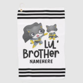 Little Brother Superhero Cat Custom Name Golfhanddoek (Voorkant)
