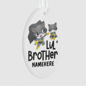 Little Brother Superhero Cat Custom Name Ornament (voorkant)