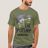 Little Brother Superhero Cat Custom Name T-shirt (Voorkant)