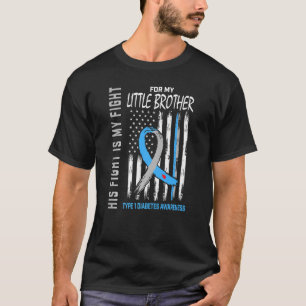Little Brother Type One Diabetes Awareness Ribbon T-shirt