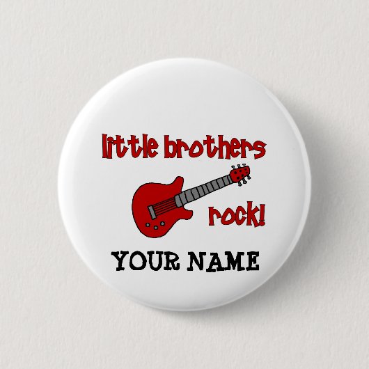 Little Brothers Rock! met Guitar Ronde Button 5,7 Cm (Voorkant)