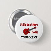 Little Brothers Rock! met Guitar Ronde Button 5,7 Cm (Voorkant /achterkant)