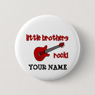 Little Brothers Rock!   met Guitar Ronde Button 5,7 Cm
