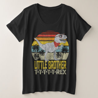 Little BrotherSaurus T-Rex Dinosaur Fathers Day Grote Maat T-shirt