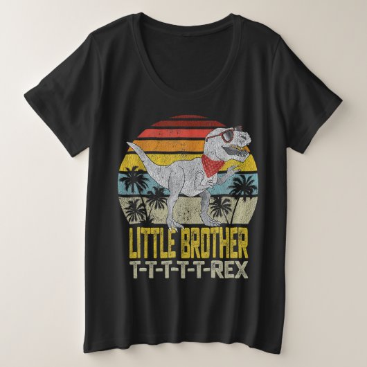 Little BrotherSaurus T-Rex Dinosaur Fathers Day Grote Maat T-shirt (Design voorkant)