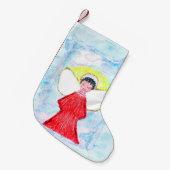 "Little Brown Angel" Kleine Kerstsok (Voorkant (Hangend))