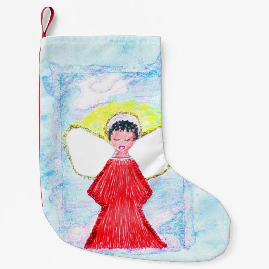 "Little Brown Angel" Kleine Kerstsok (Voorkant)