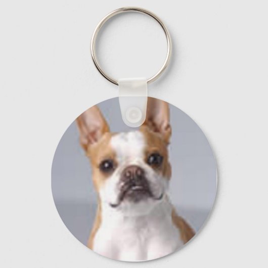 Little Brown Boston Terrier Sleutelhanger (Voorkant)