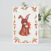 Little Brown Bunny Rabbit met Carrots Invitation Kaart (Staand voorkant)