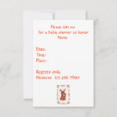Little Brown Bunny Rabbit met Carrots Invitation Kaart (Achterkant)