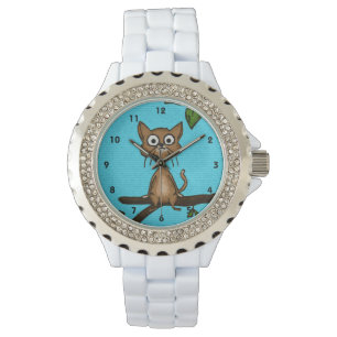 Little Brown Cat Horloge