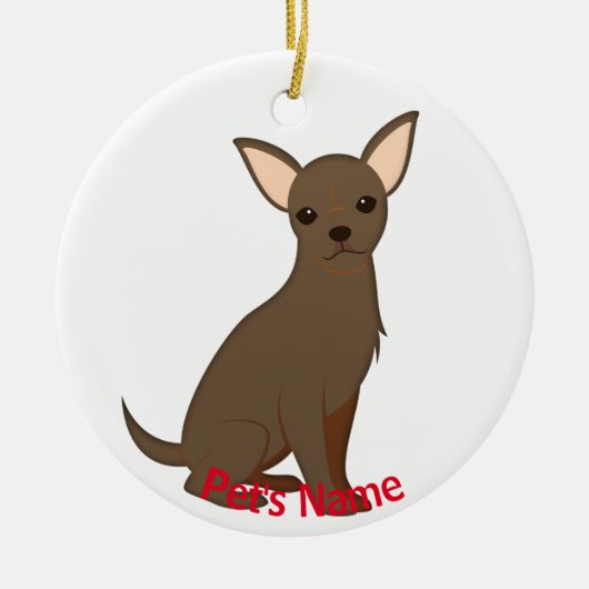 Little Brown Chihuahua Keramisch Ornament (Voorkant)
