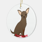 Little Brown Chihuahua Keramisch Ornament (Links)