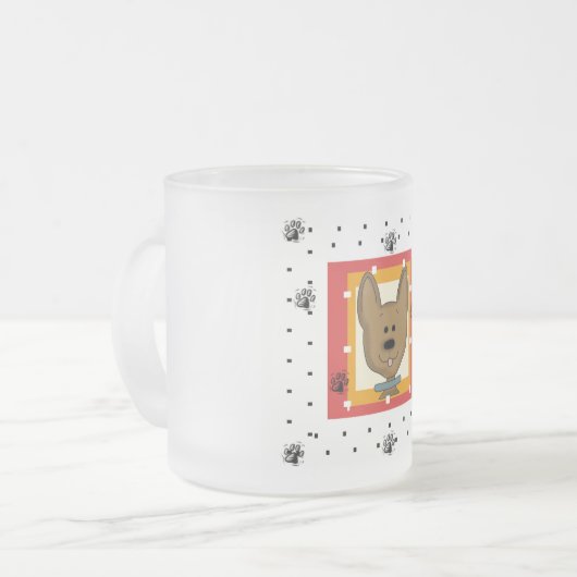 Little Brown Doggie Tshirts en Geschenken Matglas Koffiemok (Voorkant links)