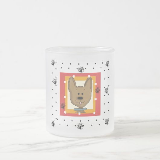 Little Brown Doggie Tshirts en Geschenken Matglas Koffiemok (Center)