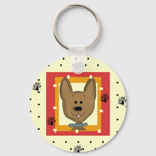 Little Brown Doggie Tshirts en Geschenken Sleutelhanger (Voorkant)