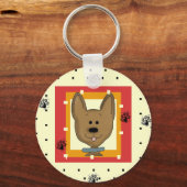 Little Brown Doggie Tshirts en Geschenken Sleutelhanger (Voorkant)