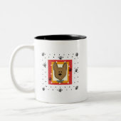 Little Brown Doggie Tshirts en Geschenken Tweekleurige Koffiemok (Links)