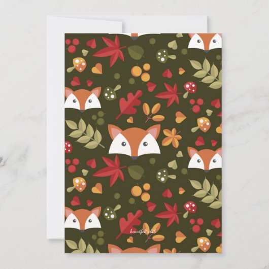 Little Brown Fox-uitnodiging Kaart (Achterkant)