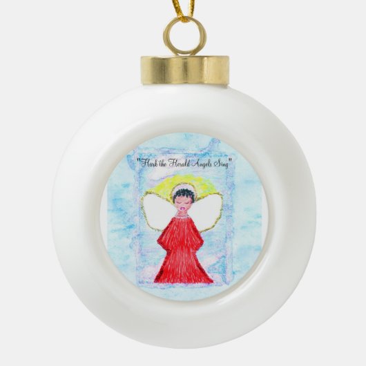 "Little Brown Glitter Angel"-engelengel ornament (Voorkant)