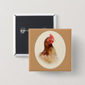 Little Brown Hen Button (Voorkant /achterkant)
